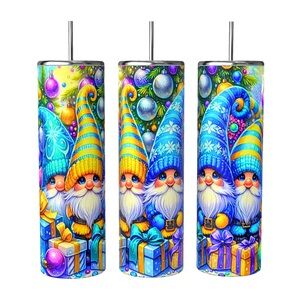 CHRISTMAS GNOME 20oz SUBLIMATED STAINLESS STEEL DOUBLE WALL INSULATED TUMBLER